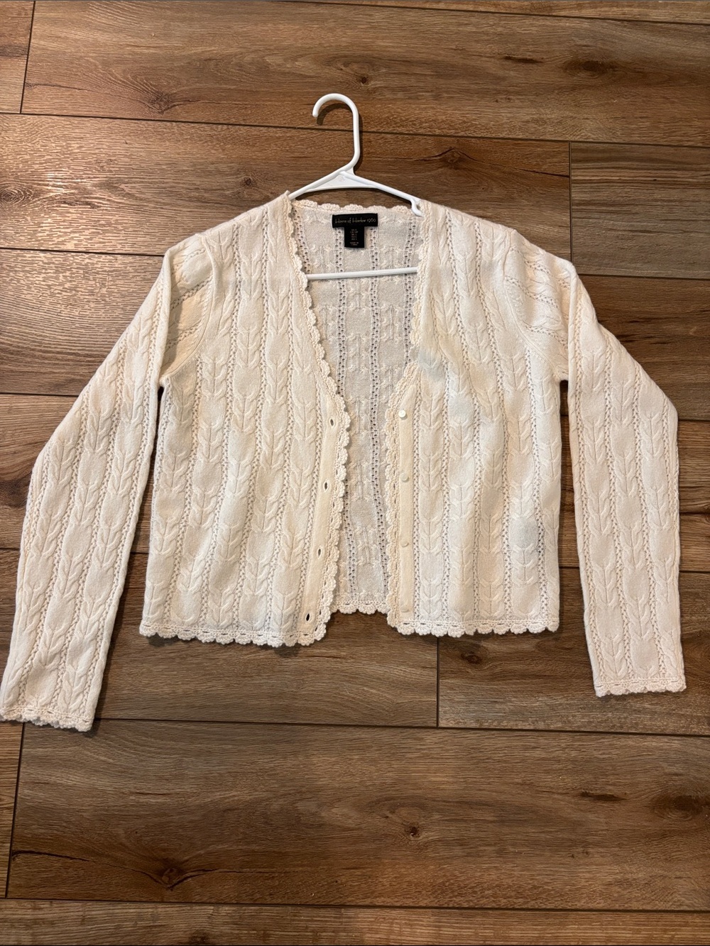 House Of Harlow 100% Cashmere Button Sweater